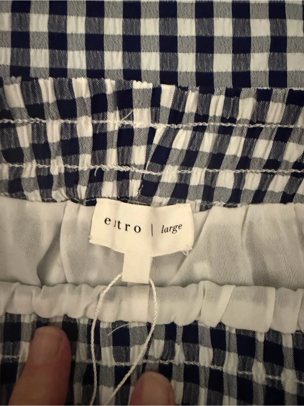 entro Navy and White Gingham Shorts Set - Picture 3 of 5